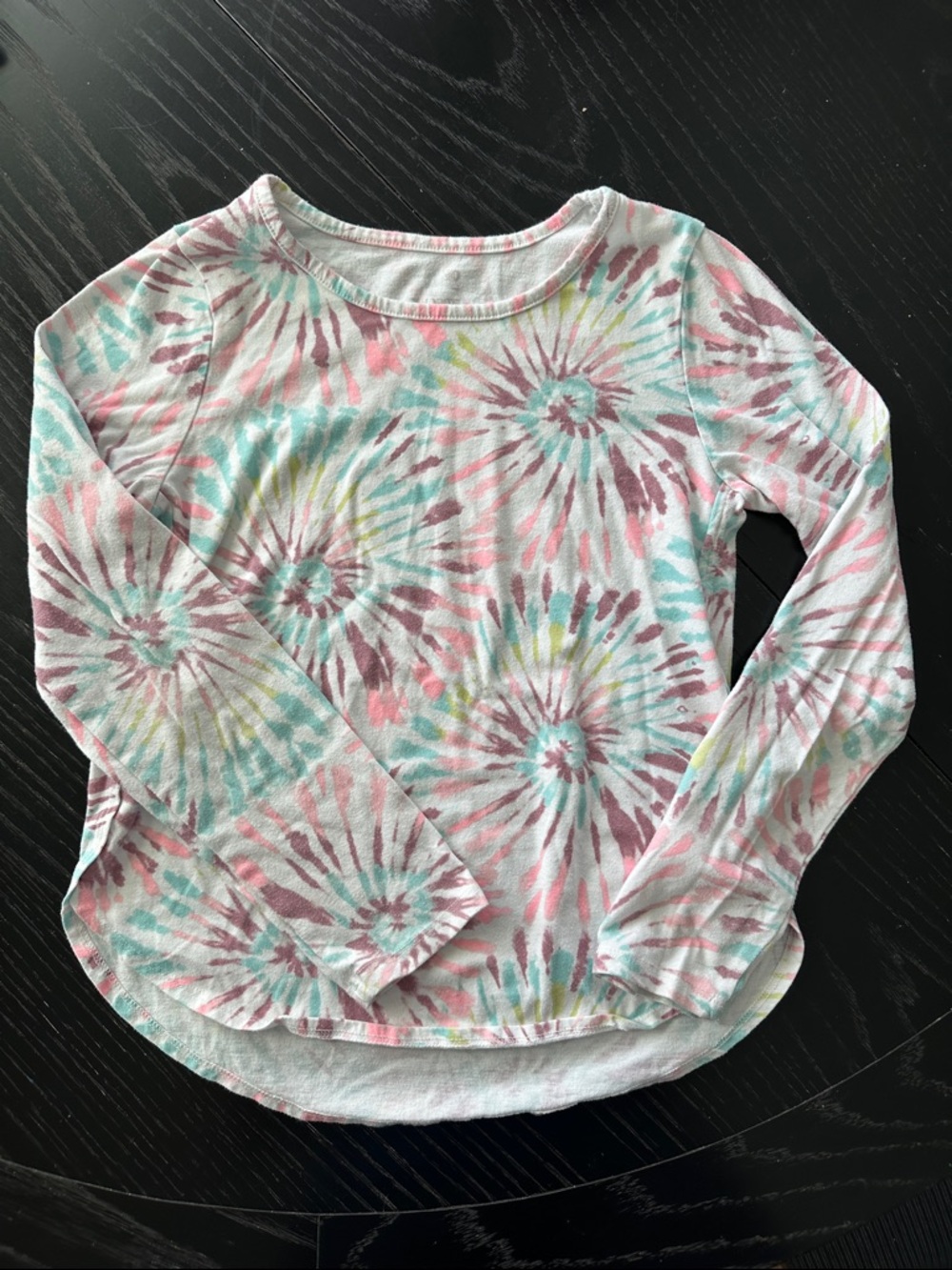 Kids Tie-Dye Long Sleeve Top - Pink, Teal & Lavender
